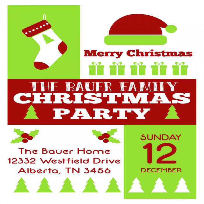 Come to a Christmas Party Invitations - 5 x 7