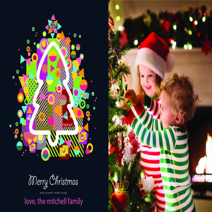 Fabulous Christmas Tree Photo Greeting Card or Invitations - 5 x 7