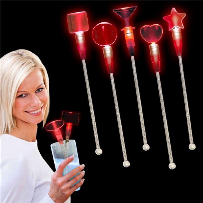 Red LED Star Cocktail Stir Stick