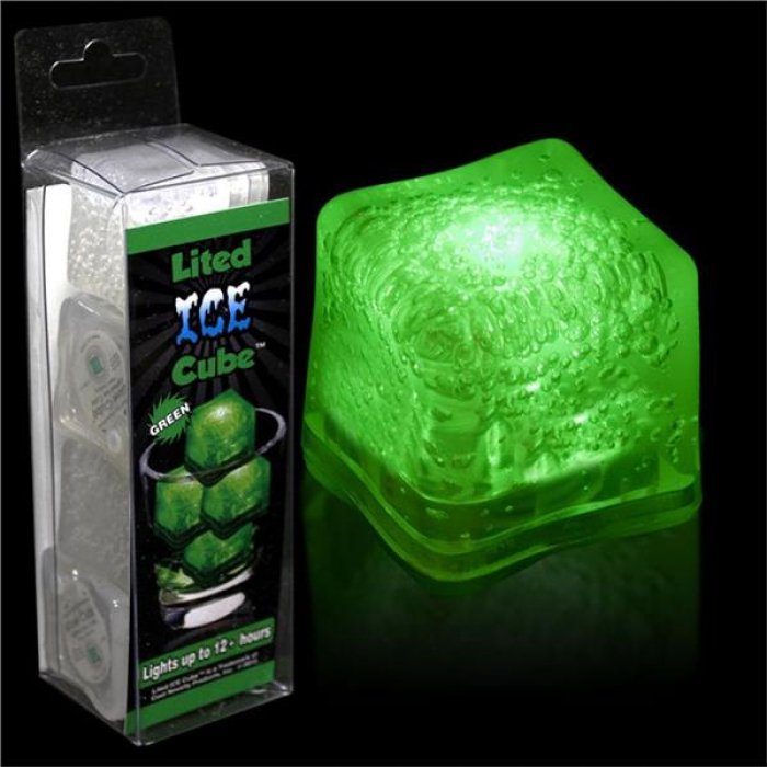 Green LED  Ice Cubes (Per 4 pack)