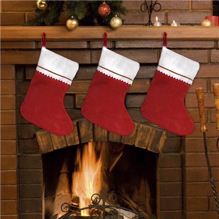 Red Felt 15" Christmas Stockings (Per 12 pack)