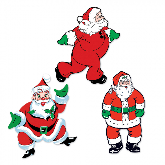 Vintage Santa Cutouts (Per 3 pack) Vintage Santa Cutouts (Per 3 pack)