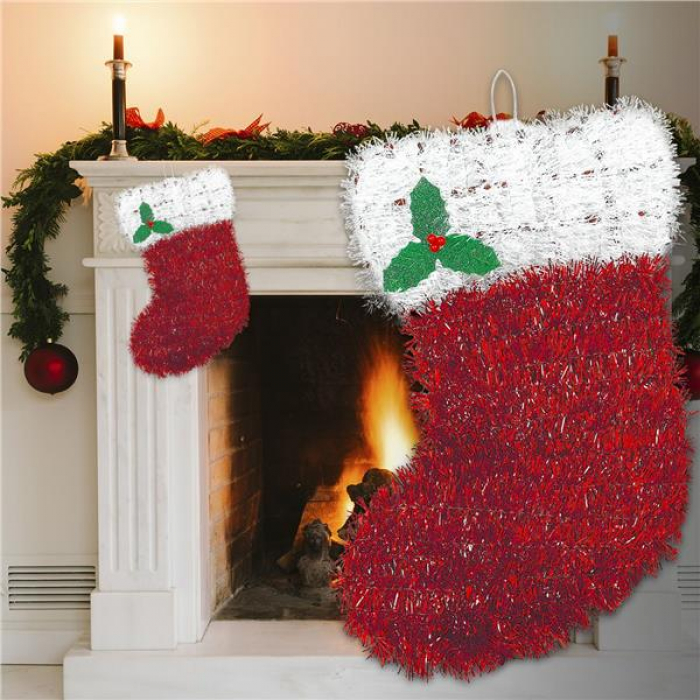 Christmas Stocking Tinsel Decoration