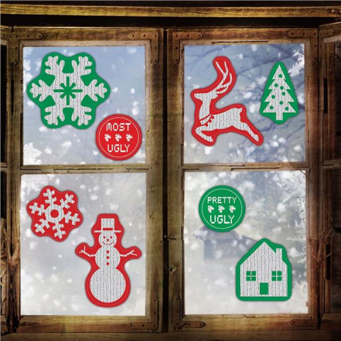 Ugly Sweater Window Clings (Per 8 pack)