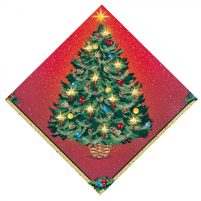 Christmas Tree Lunch Napkins (Per 16 pack)