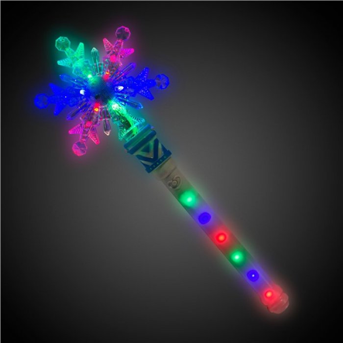 LED Snowflake Wand with Light-Up Handle