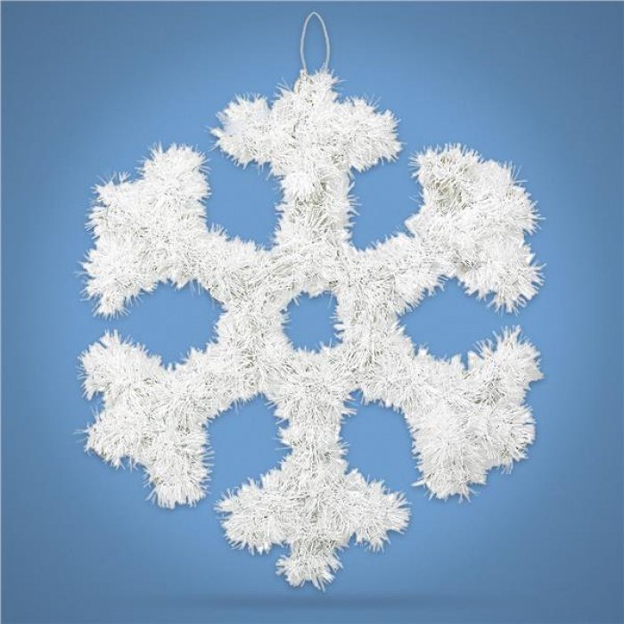 White Tinsel Snowflake