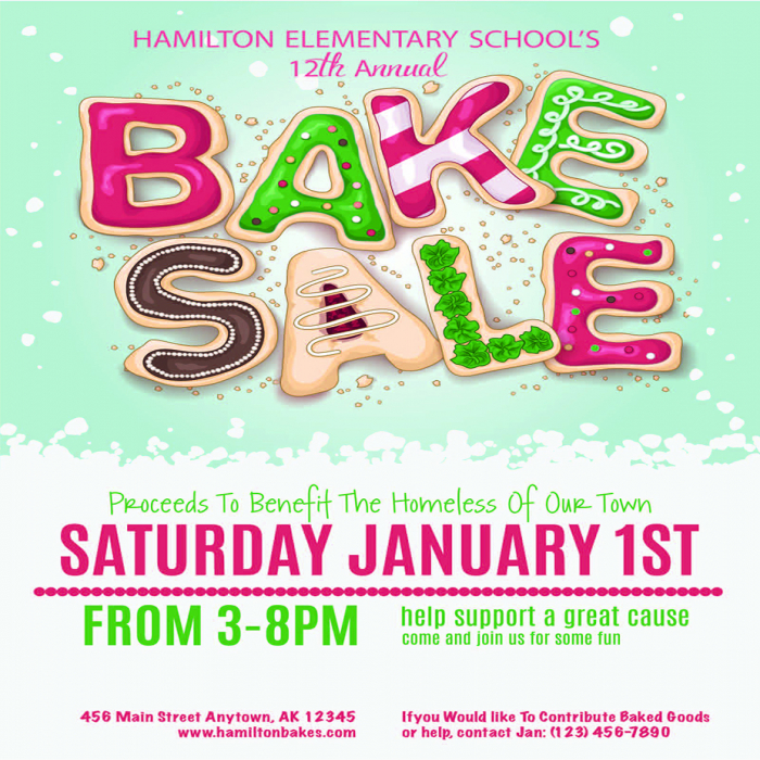 Holiday Bake Sale Invitations - 4 x 6