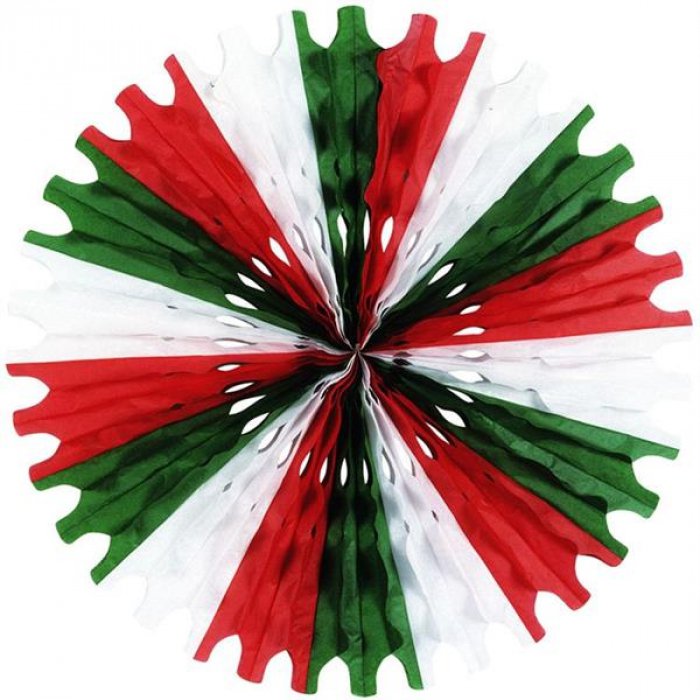 Red, White And Green Fan Decoration