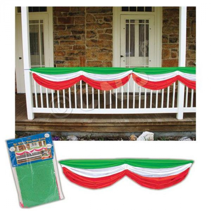 Red, White & Green Fabric Bunting Decoration