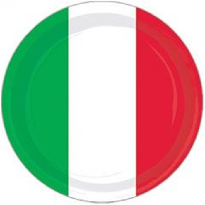 Red, White & Green 9" Plates (Per 8 pack)