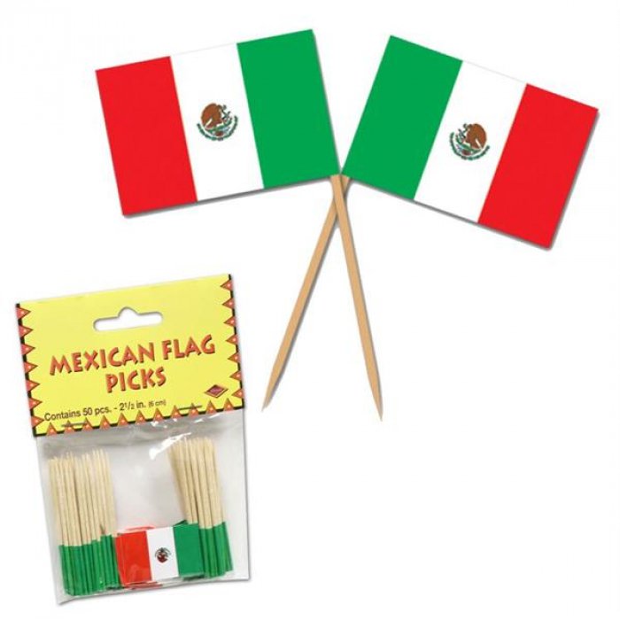 Mexican Flag Garnish Picks (Per 50 pack)