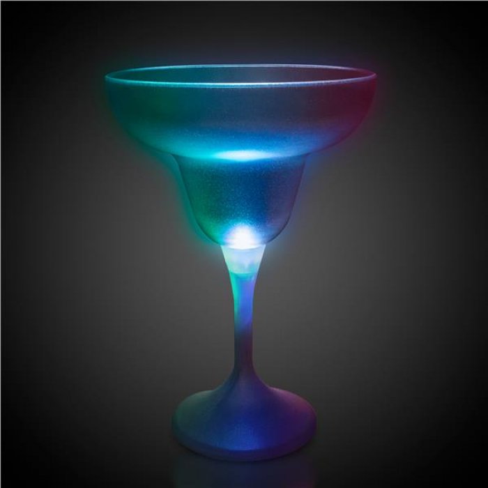 LED 10 oz Margarita Glass White Stem