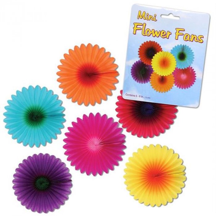 Mini Flower Fan Decorations (Per 5 pack)