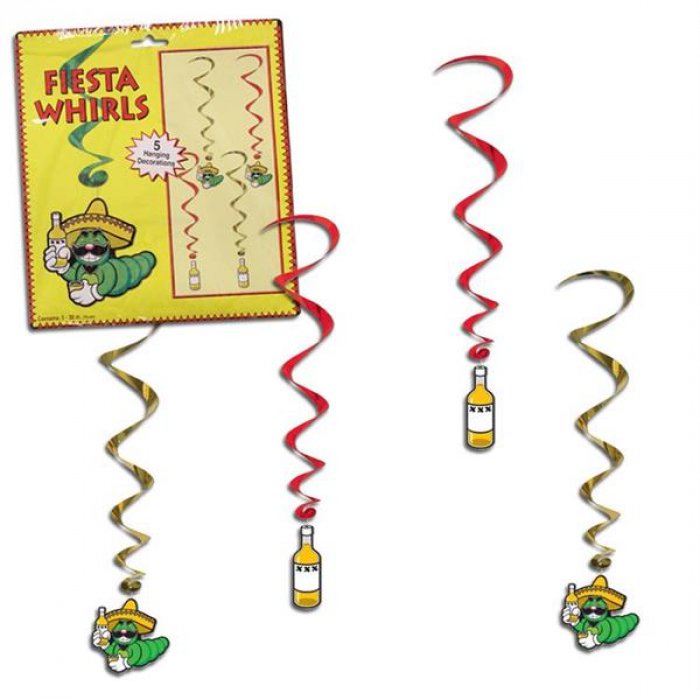 Fiesta Worm Whirl Decorations (Per 5 pack)
