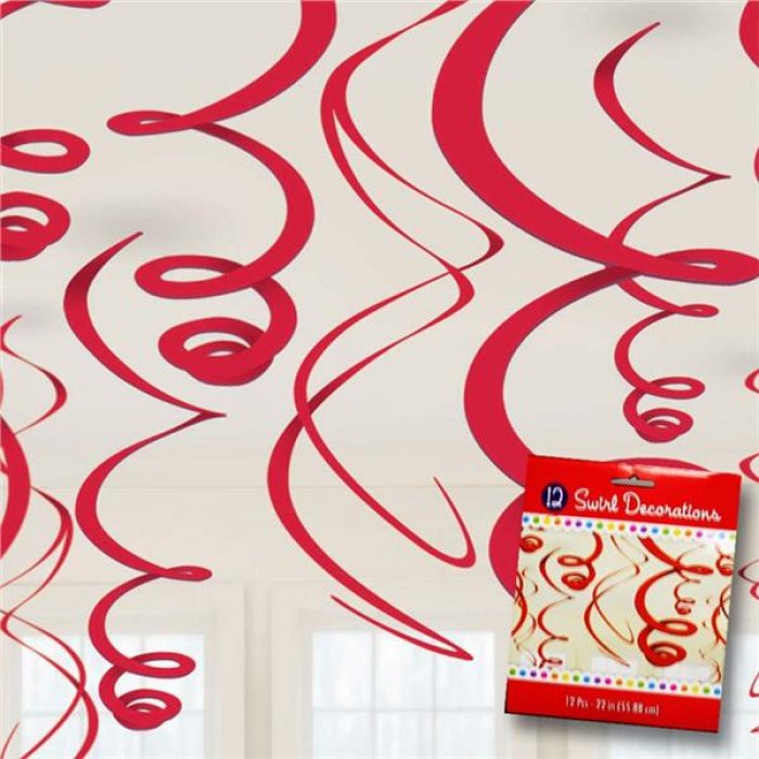 Red Swirl Decorations (Per 12 pack)