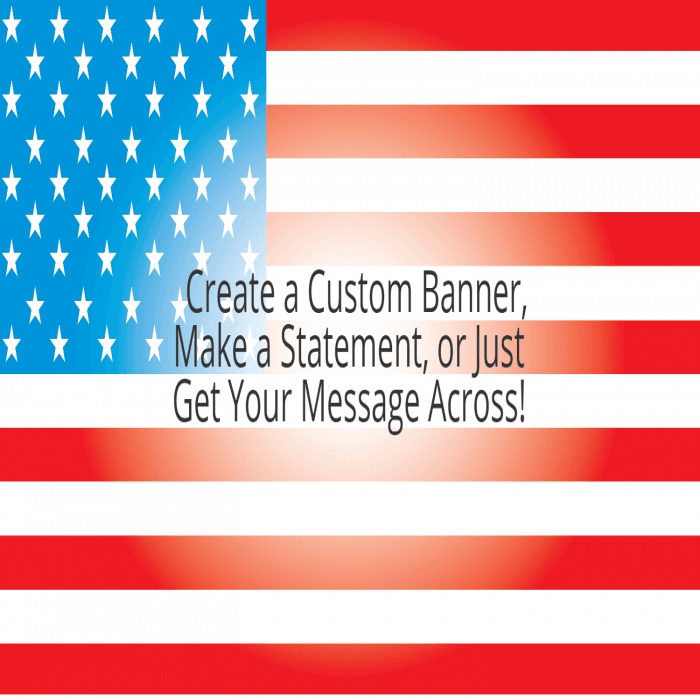 USA Flag Custom Banner - 12 x 24