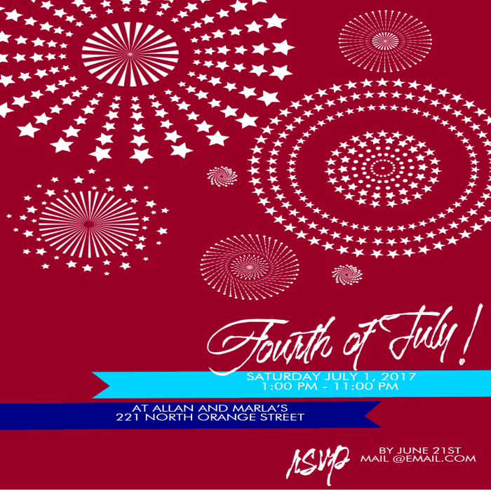 Fourth of July Fireworks Party Invitations - 4 x 6