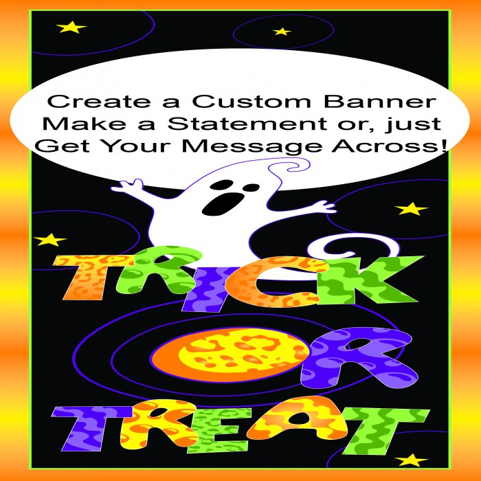 Trick or Treat Vertical Custom Banner - 12 x 24