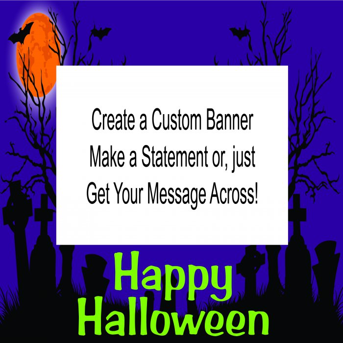 Halloween Graveyard Custom Banner - 12 x 24