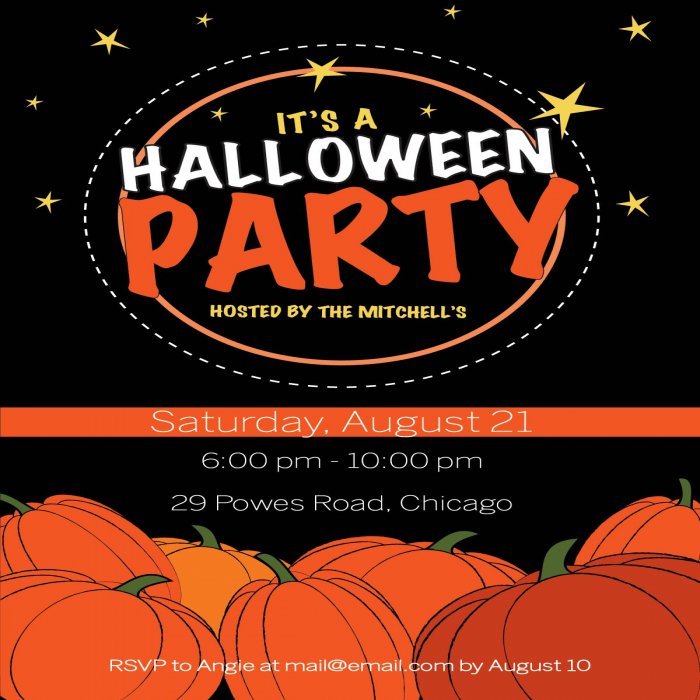 Pumpkin Patch Halloween Party Invitation - 4 x 6
