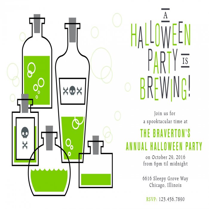 A Halloween Party is Brewing in Green - 4 x 6
