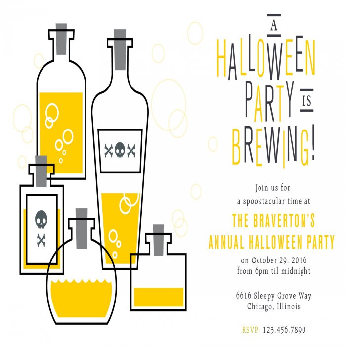A Halloween Party is Brewing in Yellow - 4 x 6