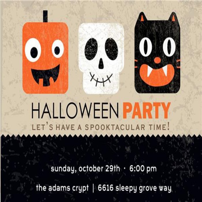 Pumpkin, Skull, & Black Cat Halloween Party - 4 x 6