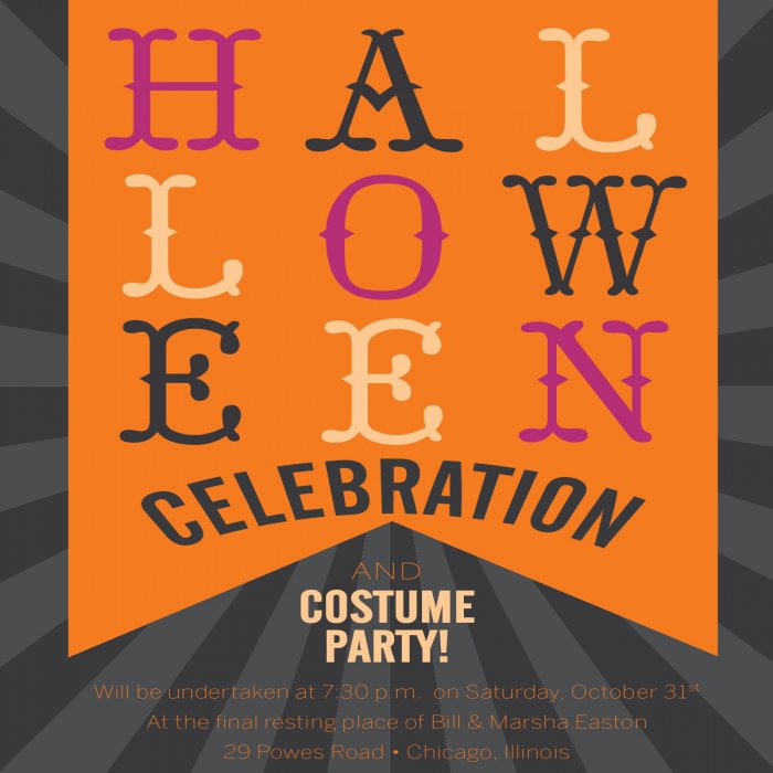 Halloween Banner Party Invitations - 4 x 6