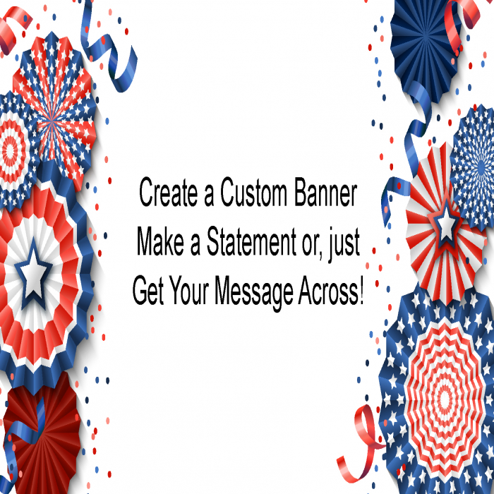 Patriotic Fans Custom Banner - 18 x 36 Patriotic Fans Custom Banner - 18 x 36