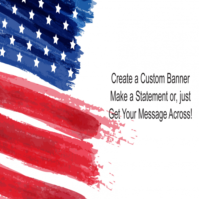 Watercolor USA Flag Custom Banner - 24 x 48 Watercolor USA Flag Custom Banner - 24 x 48