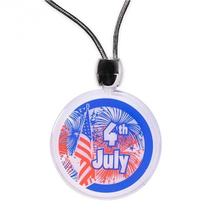 LED 4th of July Pendant Necklace