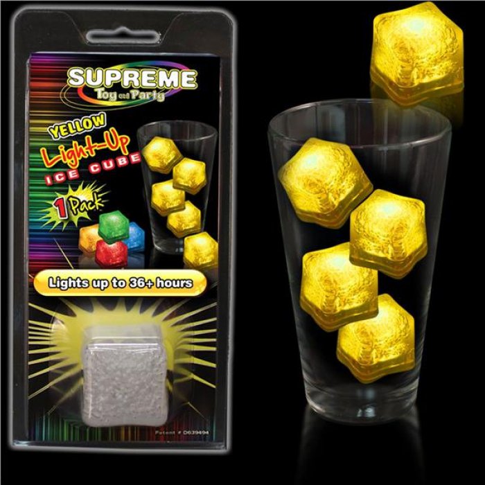 Yellow LED Ice Cube - 1 Per Pack