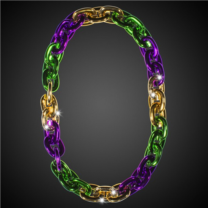 LED Mardi Gras Chain Link Necklace