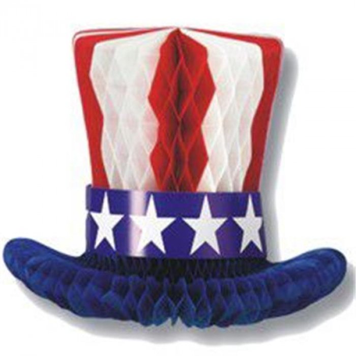 Patriotic Top Hat Honeycomb Tissue Decoration