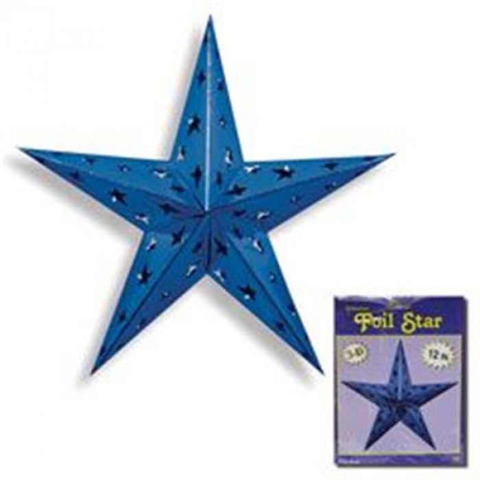 Blue Foil Star Decoration