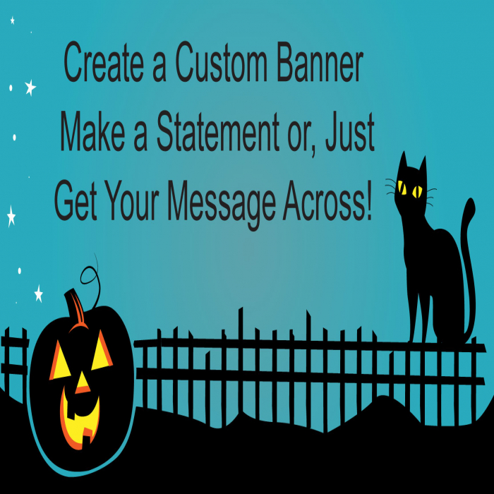 Pumpkin Patch Cat Custom Banner - 18 x 36 Pumpkin Patch Cat Custom Banner - 18 x 36