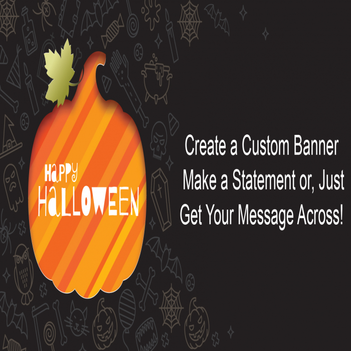 Halloween Pumpkin Custom Banner - 36 x 72