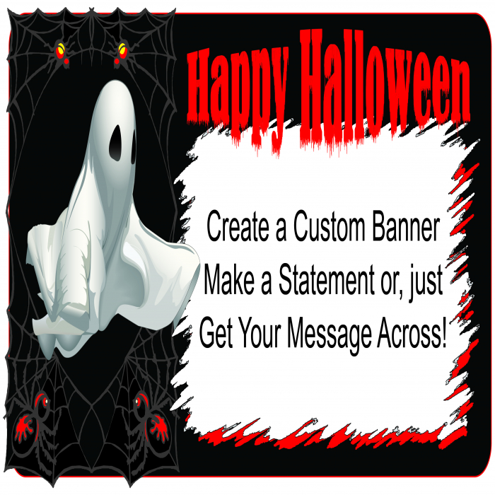 Ghostly Halloween Custom Banner - 24 x 48