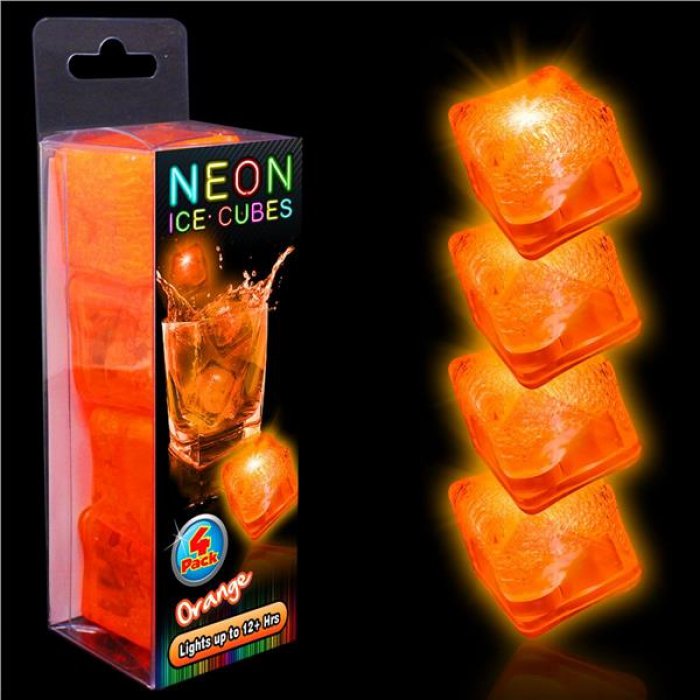 Neon Orange LED Ice Cubes