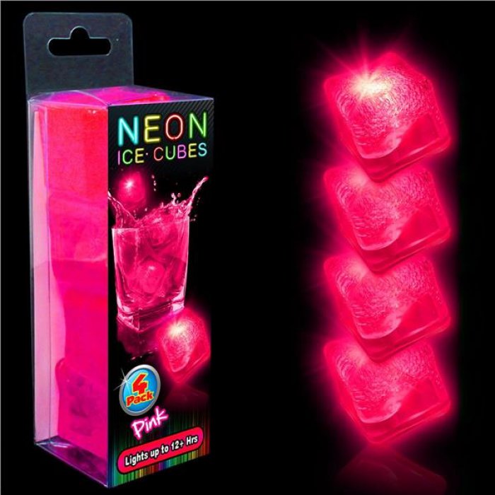Neon Pink LED  Ice Cubes