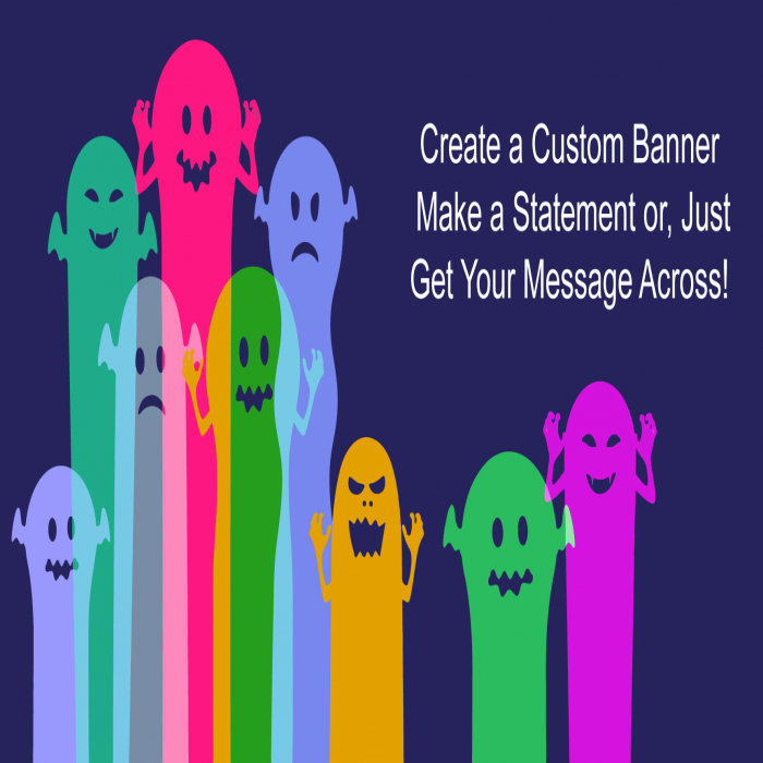 Halloween Ghosts Custom Banner - 48 x 96