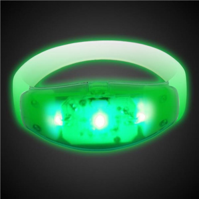 Sound Activated Green LED  Stretchy Bracelet