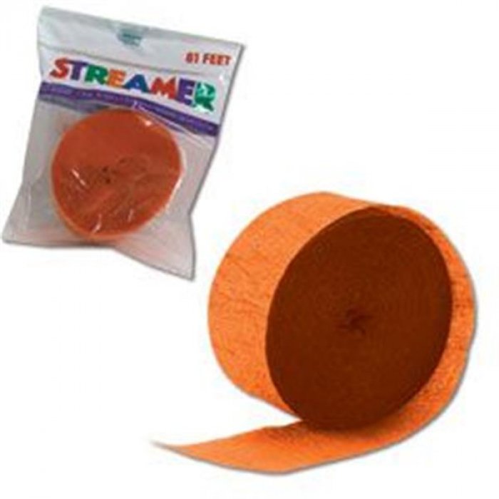 81' Roll Orange Crepe Paper Streamer