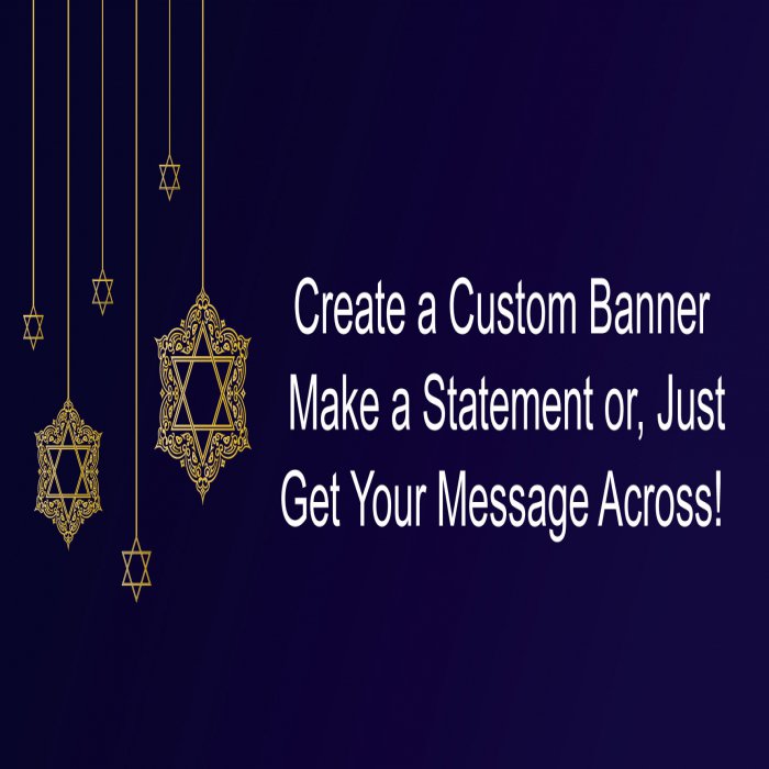 Jewish Celebration Custom Banner - 12 x 24
