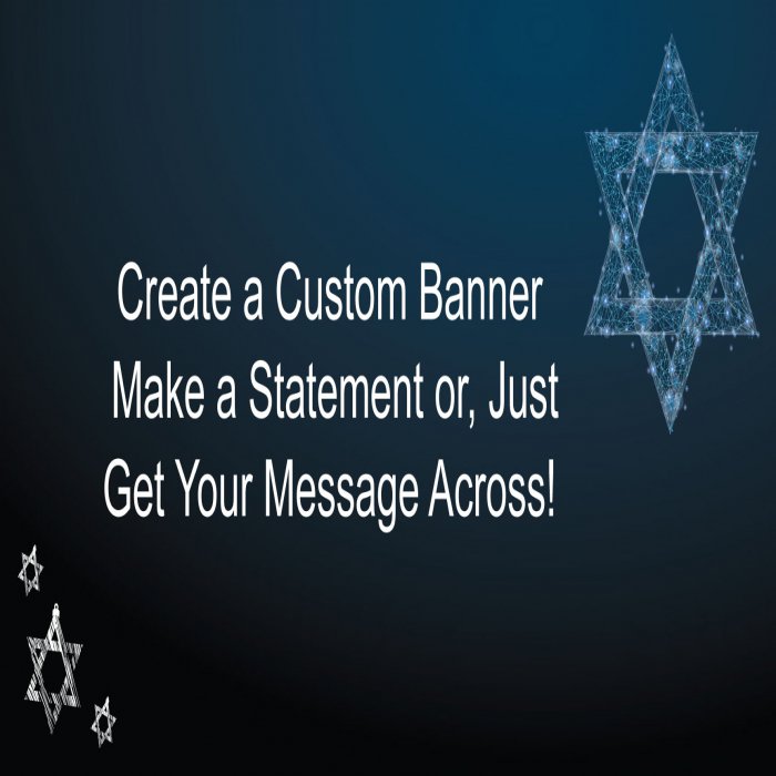 Judaic Stars Custom Banner - 12 x 24
