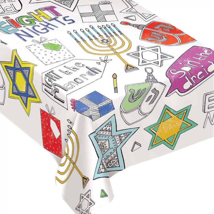 Hanukkah Coloring Paper Table Cover