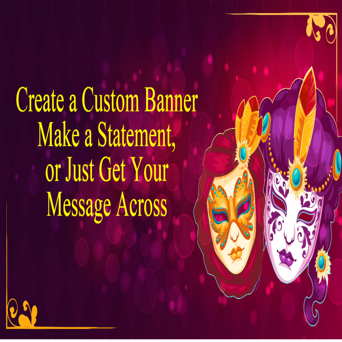 Masquerade Party Custom Banner - 12 x 24