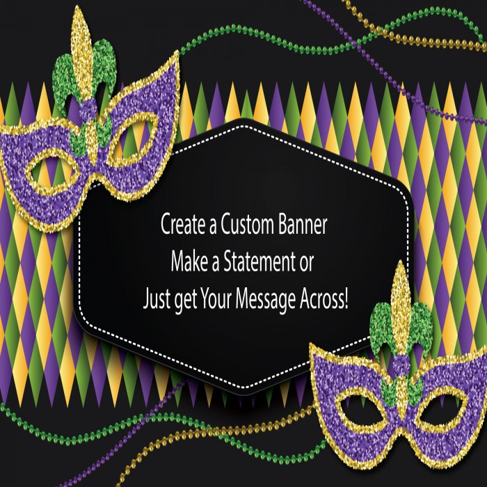 Mardi Gras Magic Custom Banner - 12 x 24