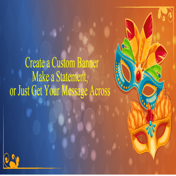 Golden Masquerade Party Custom Banner - 48 x 96